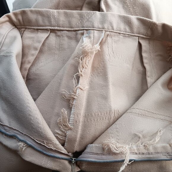 23x28 1OF1 Vintage Bellbottom Patchwork Print Wide-Leg Pants Handmade 1970's Mod - Picture 7 of 8